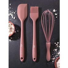 Multiamo Isıya Dayanıklı Silikon Büyük Boy Tatlı-Pasta Hazırlık Seti Sivri Spatula/yumurta Fırçası/çırpıcı