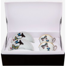 Vista Alegre Butterfly Parade Beyaz Porselen Kahve Fincan Seti 100 ml