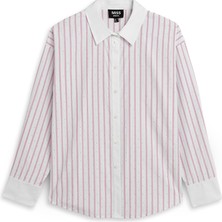 Miss İpekyol Hotfix baskılı çizgili gömlek IS1260025102049