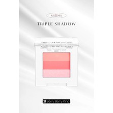 MISSHA Yumuşak Dokulu, Dökülme Yapmayan 3 Renkli Göz Farı Mıssha Triple Shadow (21 Berry Berry King)