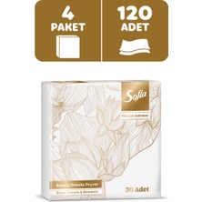 Sofia Kumaş Dokulu Beyaz Peçete 30'lu 4 Paket
