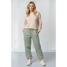 Softandbasic Kadın Mevsimlik Geniş Kalıp Paça Lastikli Salaş Yüksek Bel Eşofman Altı