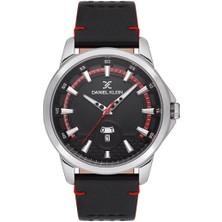 Daniel Klein DK.1.13737-1 Gün ve Takvim Göstergeli 5 Atm Suya Dayanıklı Deri Kordonlu Siyah Erkek Kol Saati
