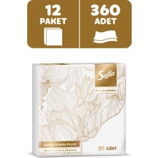 Sofia Kumaş Dokulu Beyaz Peçete 30'lu 12 Paket