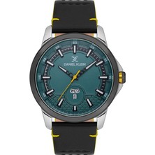 Daniel Klein DK.1.13737-2 Gün ve Takvim Göstergeli 5 Atm Suya Dayanıklı Deri Kordonlu Siyah Erkek Kol Saati