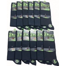 Dündar; Bambu Erkek Soket Çorap; Soft Yıkama/kokulu/dikişsiz; Mevsimlik; Siyah 12'li Kutu; 40-44