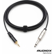 AUDIOX Alpha Series AUX to Jack Kablo 3.5 mm Stereo Jak 6.3 mm Mono Jak Mikser Ses Kartı Kayıt Kablosu