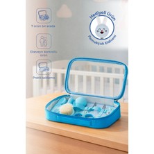 Babyjem Bebek Bakım Bakım Seti Mavi 7 Parça + Pamukçuk Eldiveni Mavi Hediyeli