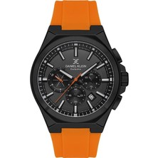 Daniel Klein DK.1.13815-2 Exclusive Tüm Fonksiyonları Aktif 5 Atm Suya Dayanıklı Silikon Kordonlu Turuncu Erkek Kol Saati