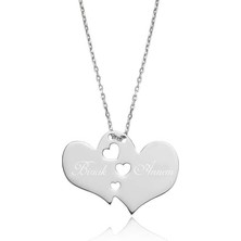 Noip 925 Ayar Gümüş Biricik Annem Yazılı Kadın Gümüş Kolye PT2610538 (944)