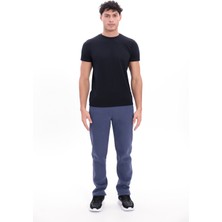 Rowinger 3 Iplik Kalın Dokulu Fermuarlı Cepli Düz Paça Kışlık Erkek Eşofman Altı