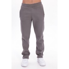 Rowinger 3 Iplik Kalın Dokulu Fermuarlı Cepli Ribana Paçalı Kışlık Erkek Eşofman Altı