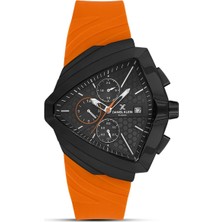 Daniel Klein DK.1.13860-5 Exclusive Fonksiyonlar Aktif Silikon Kordon Çelik Kaplama Kasa Turuncu Erkek Kol Saati