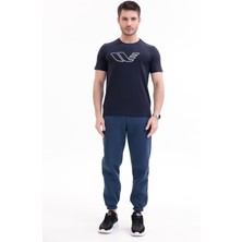 Rowinger 30/1 Süprem Kumaş Bisiklet Yaka Logo Baskılı Kısa Kollu Erkek Tişört