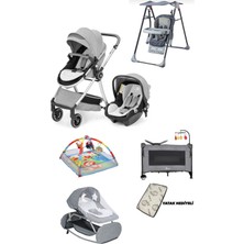 Öykü Bebek Diyarı Yeni Doğan Lüx Çeyiz Seti Kraft Oyun Halısı ve Yatak Hediyeli- Full Set