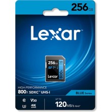 Lexar Blue Series 800X LSD0800256G-BNN Class 10 Uhs-I U3 V30 256 GB Hafıza Kartı - Outlet
