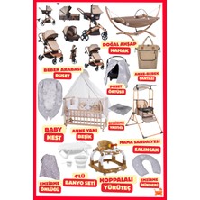 Öykü Bebek Dunyası Truva Doğal Ahşap Yeni Doğan Bebek Çeyiz Seti (30 Parça) Ailelere Güven Bebeklere Konfor