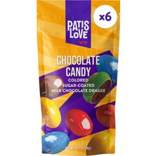 Patiswiss Patislove Renkli Şeker Kaplı Sütlü Çikolatalı Draje, 90G x 6 Adet