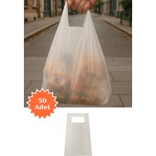 Plas+Plus Şeffaf Atlet Poşet Market Bakkal Manav Mağaza Alışveriş Taşıma Torbası 37X63 cm 50 Adet