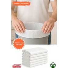 Plas+Plus Beyaz Dökme Çöp Torbası Kalın Dayanıklı Ev Mutfak Iş Ofis 38X61 cm 50 Adet