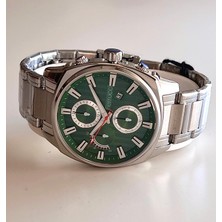 Ferrucci Fonksiyonları Aktif&takvimli Kadranı Yeşil Silver Renk Çelik Erkek Kol Saati+Bileklik Hediyeli
