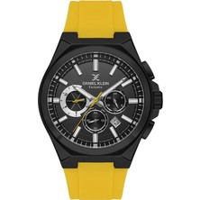 Daniel Klein DK.1.13815-6 Exclusive Tüm Fonksiyonları Aktif 5 Atm Suya Dayanıklı Silikon Kordonlu Sarı Erkek Kol Saati