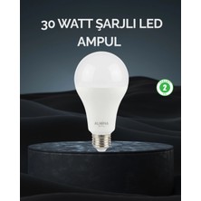 Depozee Şarjlı LED Ampul 30 Watt Soğuk Beyaz