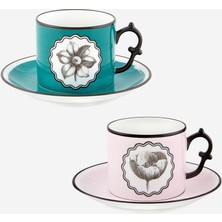Vista Alegre Herbariae Mavi Pembe Porselen Çay Fincan Seti 225 ml