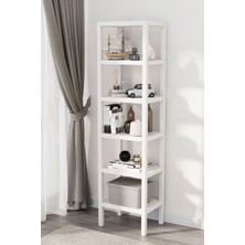 Shelf 6 Katlı Düzenleyici Plastik Raf Ünitesi Beyaz, Kitaplık, Mutfak, Banyo Rafı Dolabı, Saksılık