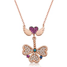 Noip 925 Ayar Gümüş Melek Kanatlı Yonca Kadın Gümüş Kolye PT2610873 (944)