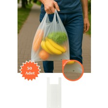 Plas+Plus Şeffaf Atlet Poşet Market Bakkal Manav Mağaza Alışveriş Taşıma Torbası 48,5X90 cm 50 Adet