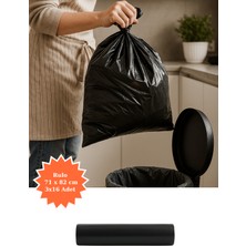 Plas+Plus Siyah Rulo Çöp Poşeti 71X82 cm 3X16 Adet Ev Mutfak Iş Ofis Avantajlı Paket