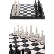 Gampus Ahşap Satranç Seti Kutulu Satranç Seti Siyah Beyaz Satranç Zihin Geliştirici Zeka Oyunu