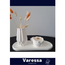 Varessa #dekoratif Obje ve Biblo Modern Tasarım Taş Tozu Vazo & El Yapımı Soya Mum