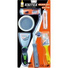 Shopwave 5pcs  Boyacı - Nalbur Set  Spatula - Kestirme Fırça - Yedek Rulo - Bant - 10CM Fırça (50