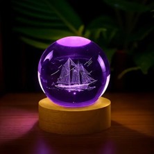 Erseyy Gemi Motifli Renk Değiştiren Cam Küre