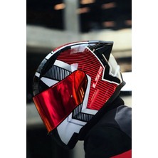 Ls2 Rapid 2 Extra Beyaz-Kırmızı Kask-Kırmızı Vizör-Spoiler