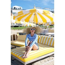 Gampus Plaj Şemsiyesi 2 .10 Metre Gölgelik Balkon Bahçe Teras Piknik Şemsiye Sarı (Bidonsuz)