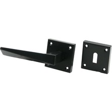 Shopwave 4 Takım Pratik Prizma Oda Siyah Rozetli Kapı Kolu (5047)