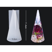 Hobiflex Silikon Kalıp Taş Tozu Ithal Uzun Figür Orgonit Piramit Yüzük Konik Kalıp Epoksi Mum HB7521-0147