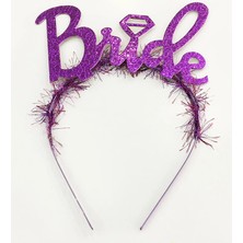 Shopwave Mor Renk Bekarlığa Veda Italik Yazı Alyanslı Bride Taç (5047)