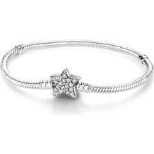 Poseidons Jewellery Gümüş Asimetrik Moments Yıldız Taşlı Bileklik