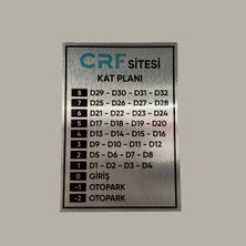 CRF Reklam Promosyon Matbaa Asansör/bina Kat Planı Alüminyum Arkası Yapışkanlı 20X30 cm