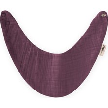 Cigit Üçgen Arkadan Bağlamalı Müslin Mama Önlüğü Mürdüm