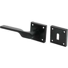 Shopwave 4 Takım Pratik 2019 Oda Siyah Rozetli Oda Kapı Kolu (5047)