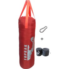 Buffer Boks Torbası Eldiven, Karabina Ev Bandaj Hediyeli Içi Dolu 60X22CM Kırmızı
