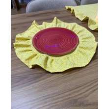 Nurgita Home Fırfırlı Duck Keten Vintage Amerikan Servis &supla 2’li Yuvarlak