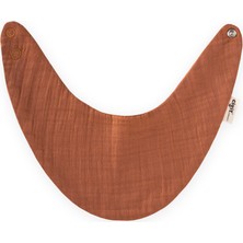 Cigit Üçgen Arkadan Bağlamalı Müslin Mama Önlüğü Rust