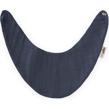 Cigit Üçgen Arkadan Bağlamalı Müslin Mama Önlüğü Lacivert