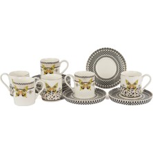 Mikasa Moor Monarch Siyah Beyaz 6lı Kahve Fincan Seti 90CC